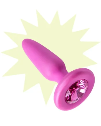 Plug anal diamante de silicona rosa