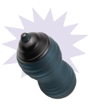 Masturbador manual Siltex negro con textura acanalada Adrien Lastic