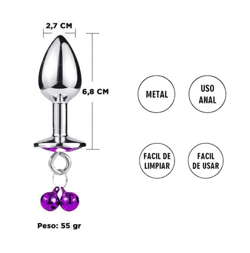 Plug anal metálico con correa