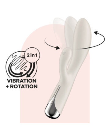 Vibrador doble estimulación con rotación beige
