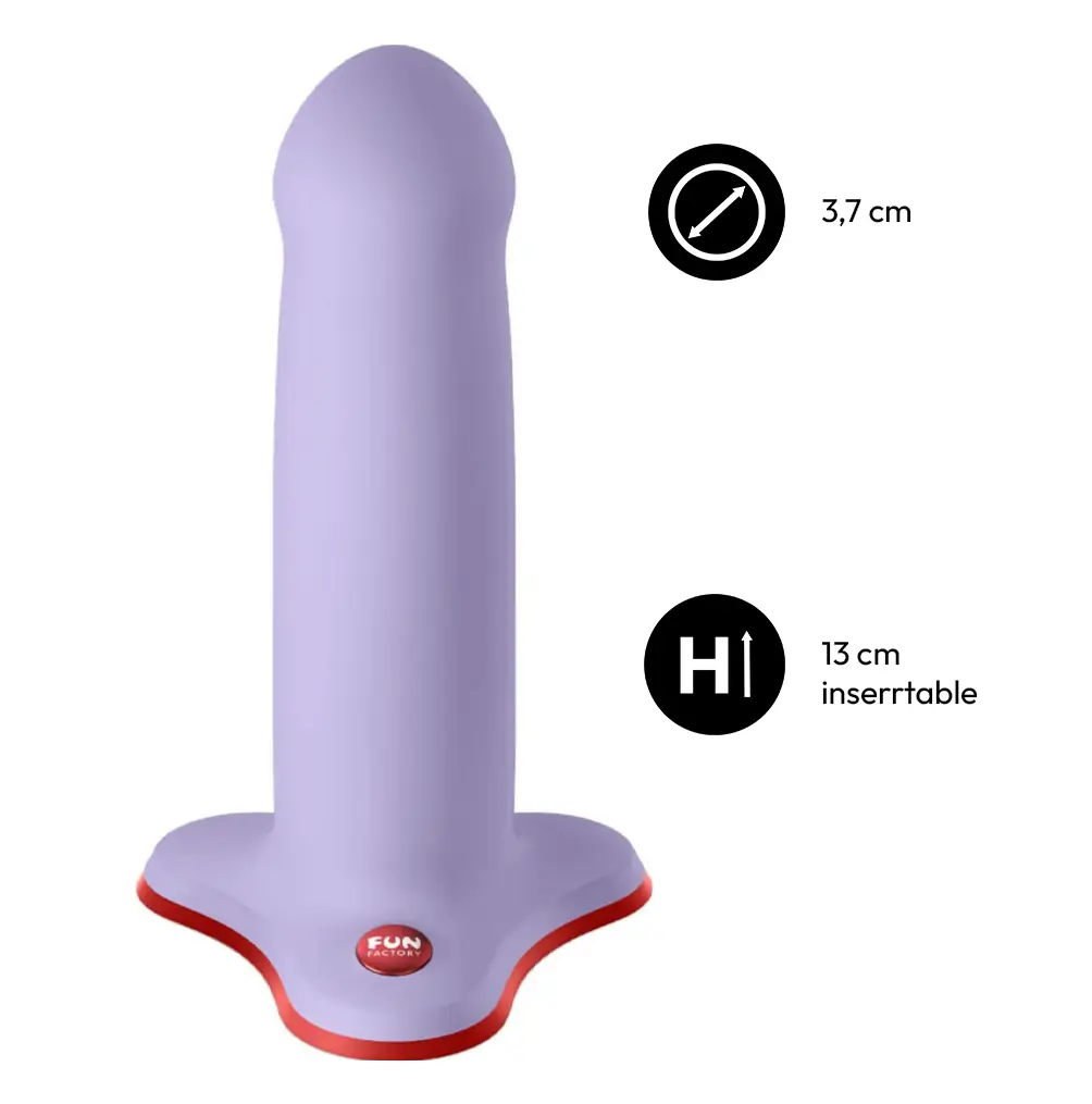 Dildo de 13 cm con sopapa Amor violeta ideal para arnés - Imagen 4