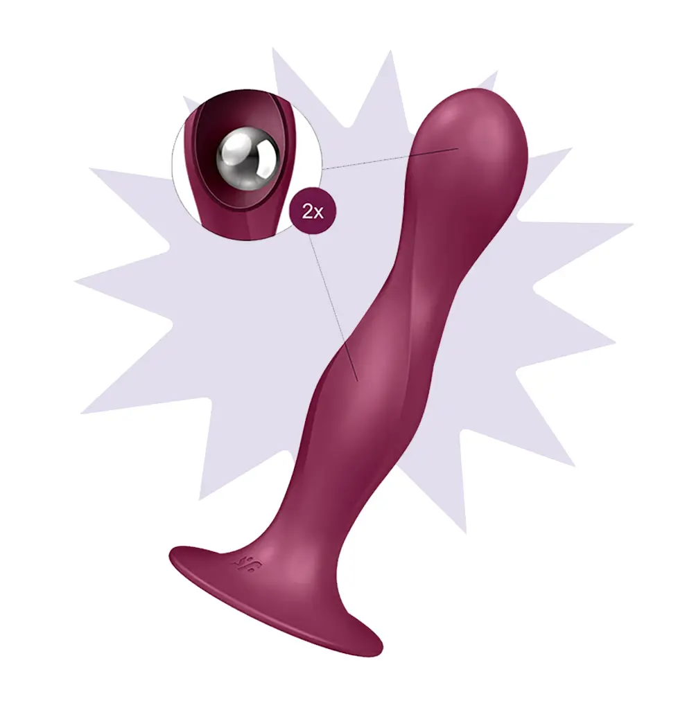 Dildo de 18 cm con estimulación mediante bolitas