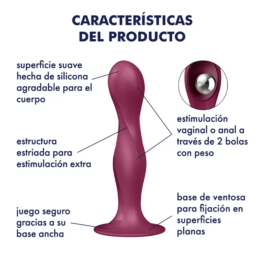 Dildo de 18 cm con estimulación mediante bolitas - Imagen 4