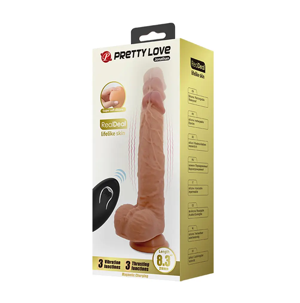 Dildo realista con vibración, empuje y control remoto de 15 cm (Jonathan) - Imagen 6