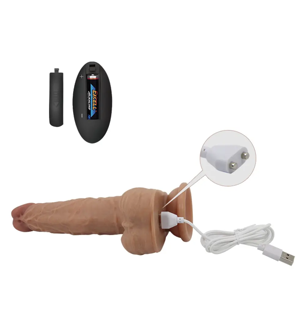 Dildo realista con vibración, empuje y control remoto de 15 cm (Jonathan) - Imagen 4