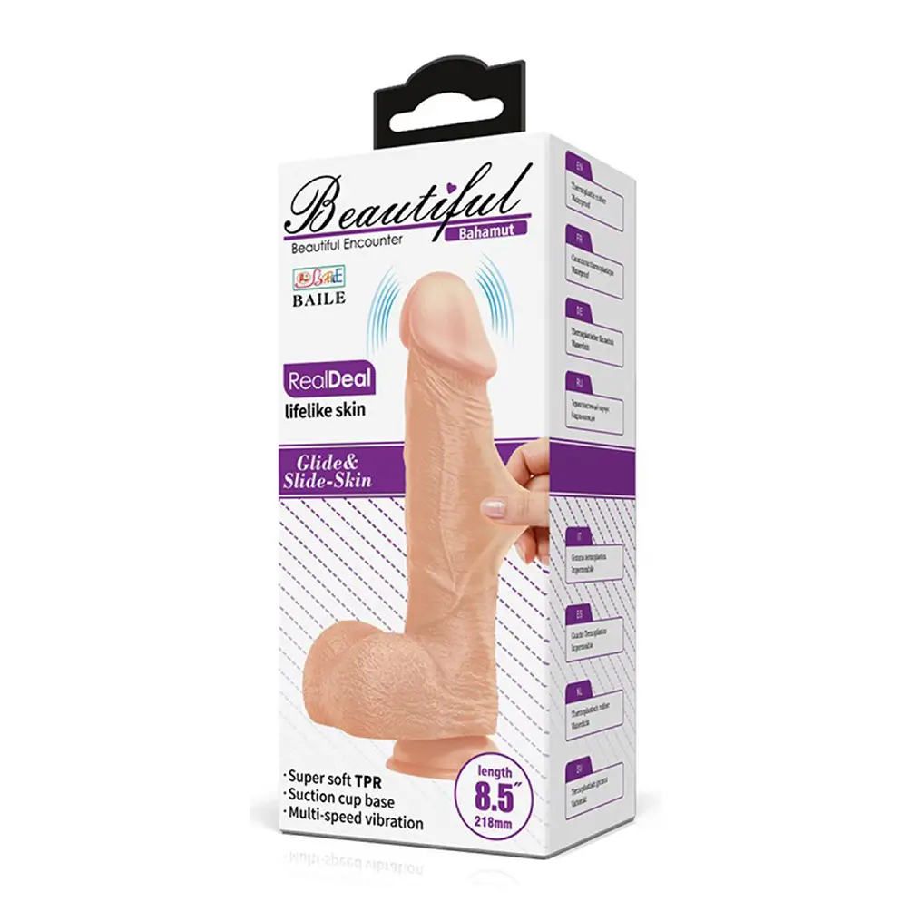 Dildo realista pellizcable con vibración de 15,5 cm (Bahamut) - Imagen 9